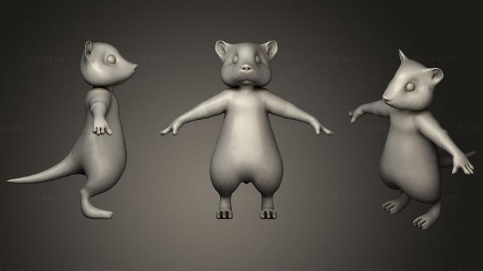Figurines simple (Hamster, STKPR_1442) 3D models for cnc